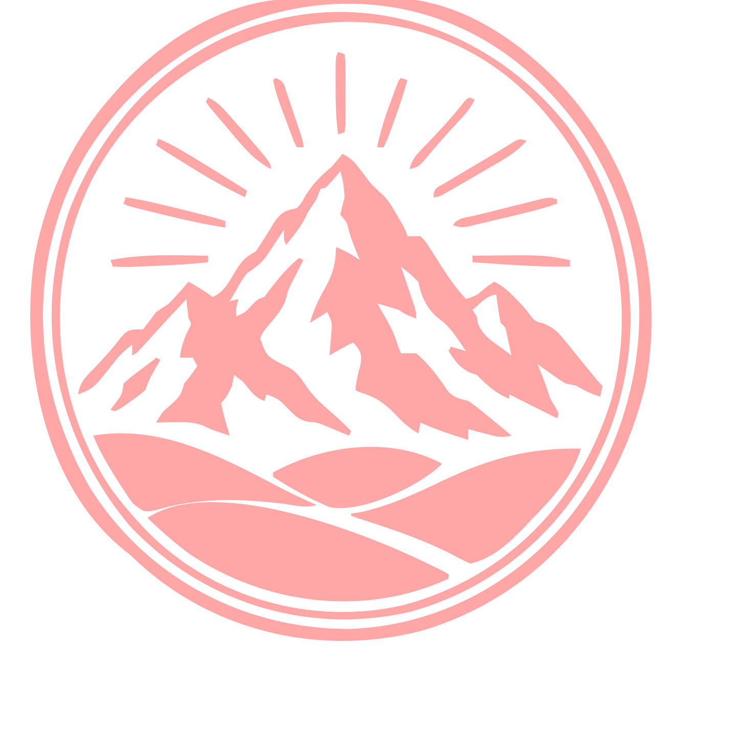 Mountain Range Badge Logo #ffa6a6
