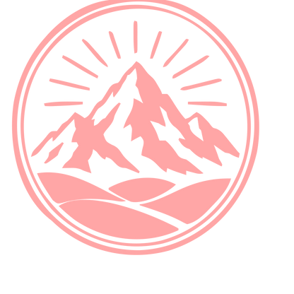 Mountain Range Badge Logo #ffa6a6