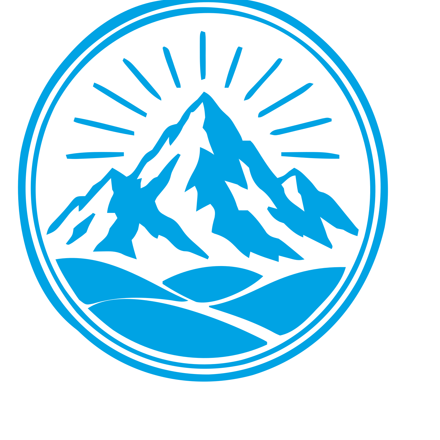 Mountain Range Badge Logo #00a3e4