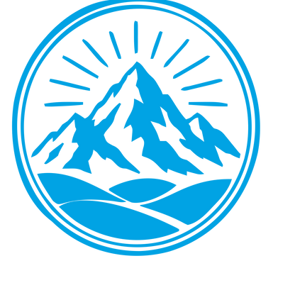 Mountain Range Badge Logo #00a3e4