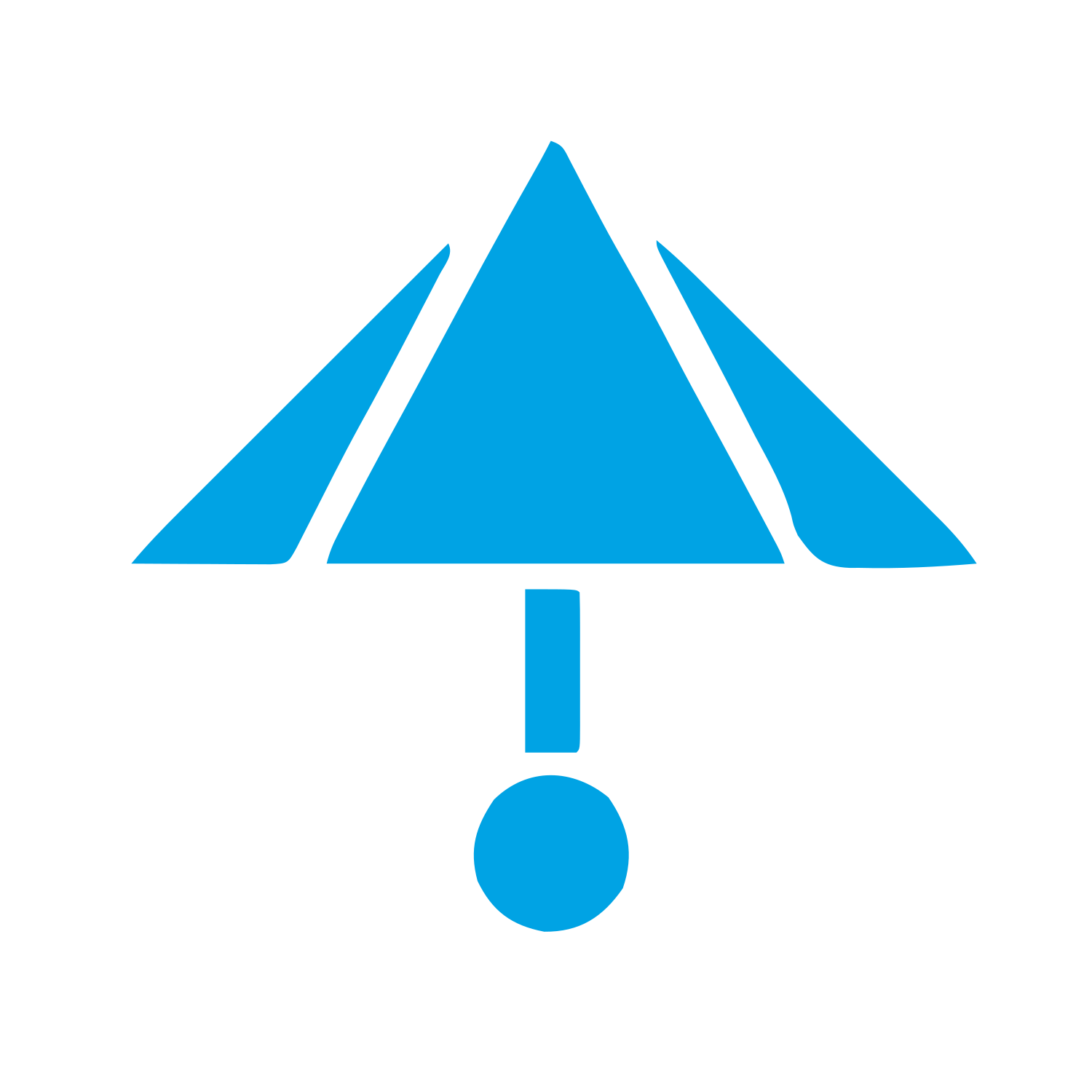 Bauhaus Umbrella Exclamation Logo #00a3e4