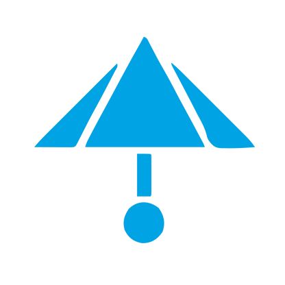 Bauhaus Umbrella Exclamation Logo #00a3e4