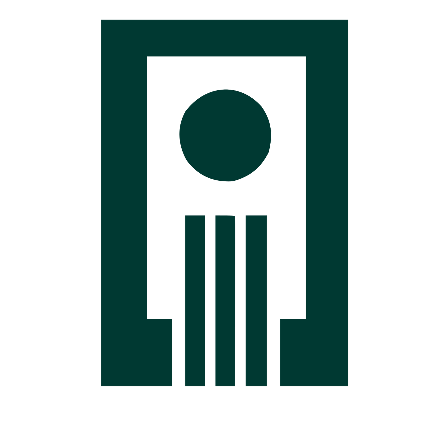 Brutalist Incense Holder Logo #003932