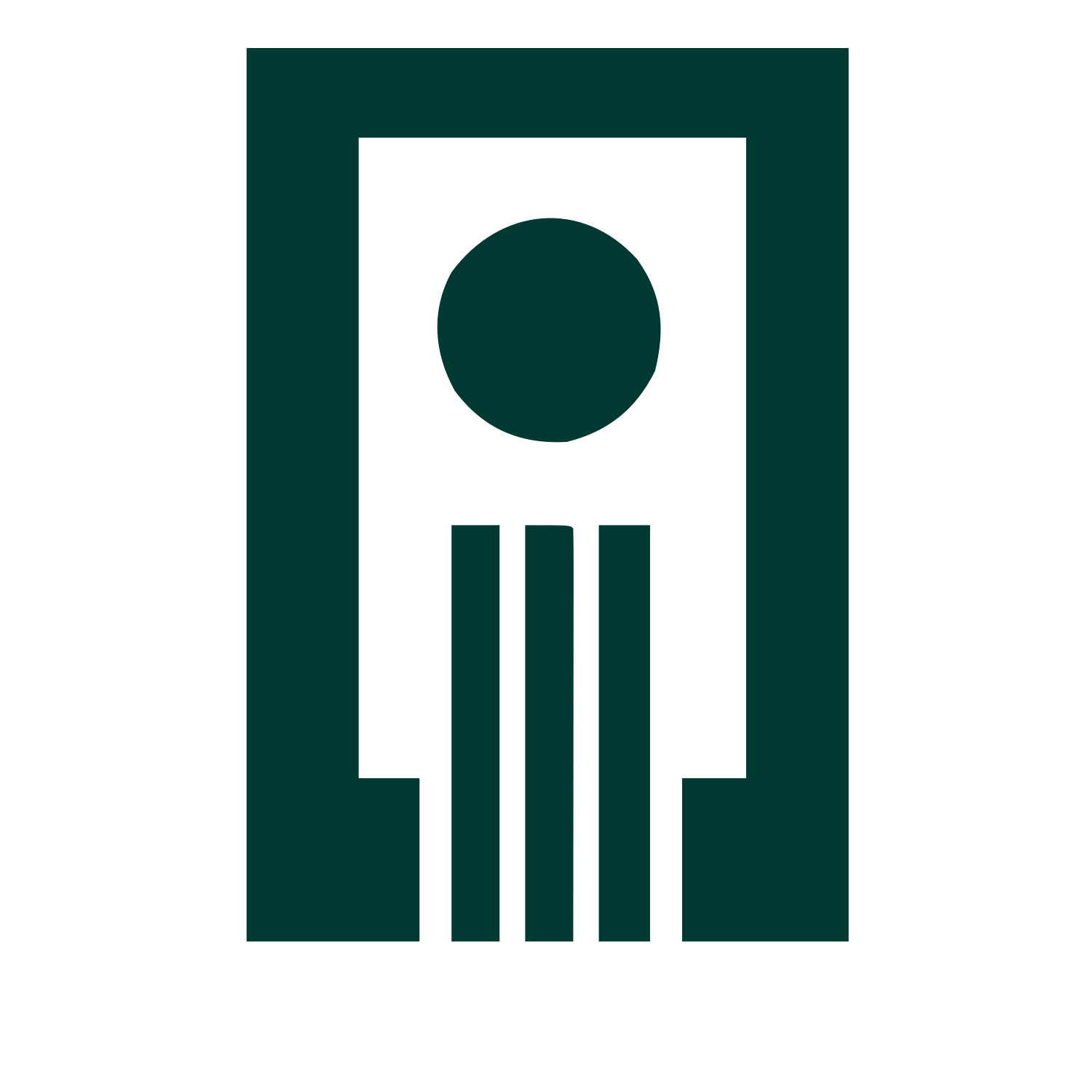 Brutalist Incense Holder Logo #003932