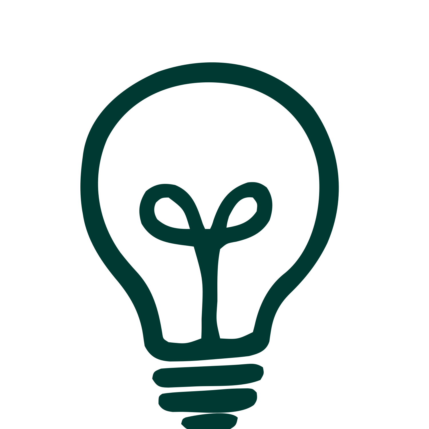 Hand-Drawn Light Bulb Logo #003932
