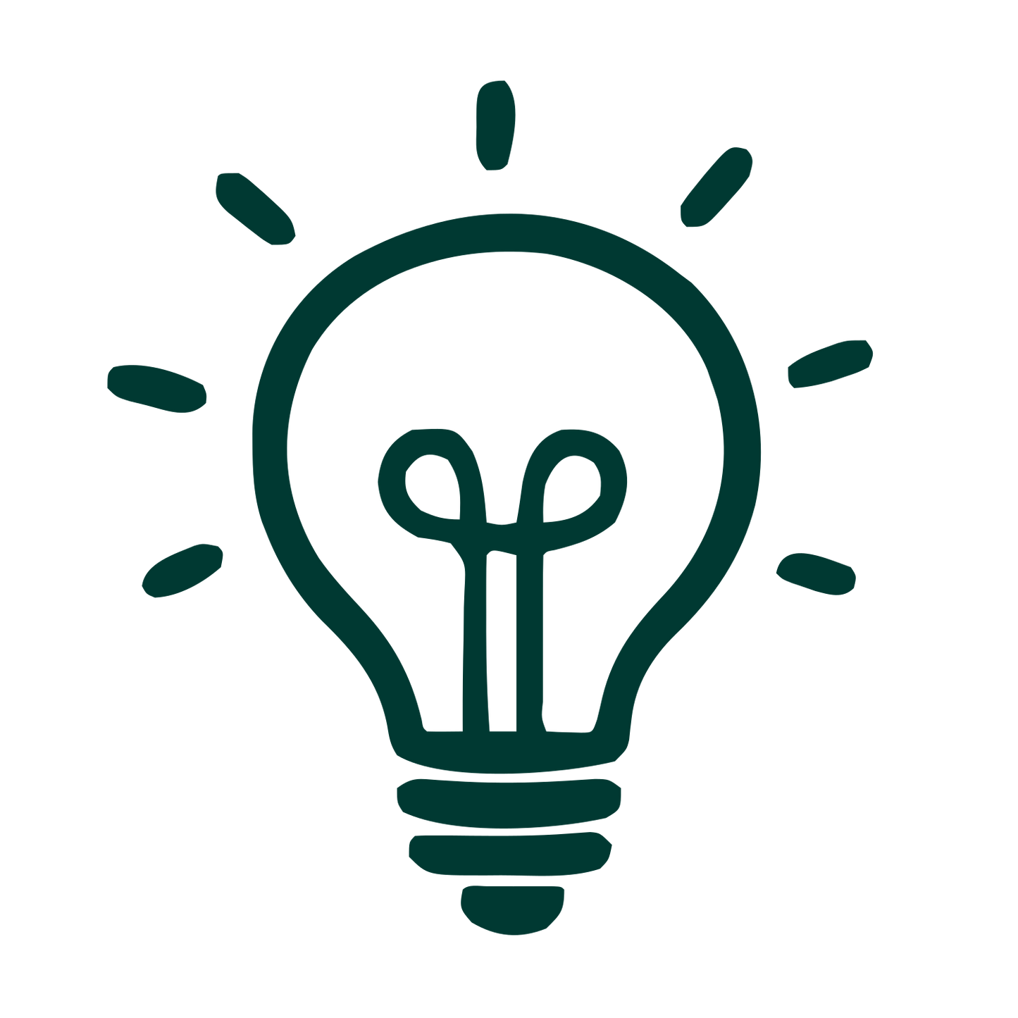 Hand-Drawn Light Bulb Logo #003932