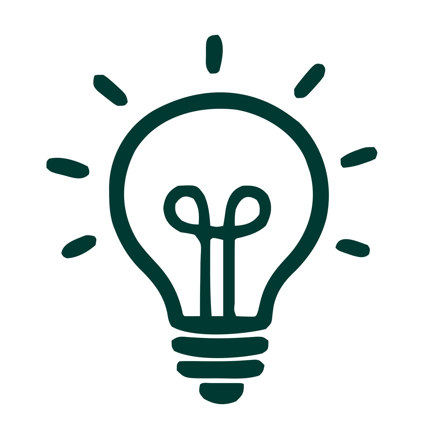 Hand-Drawn Light Bulb Logo #003932