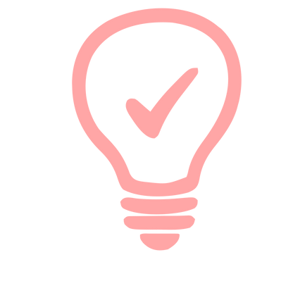 Hand-Drawn Bulb Check Logo #ffa6a6