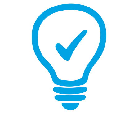 Hand-Drawn Bulb Check Logo #00a3e4