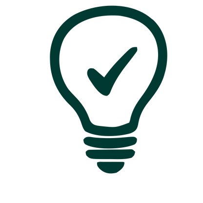 Hand-Drawn Bulb Check Logo #003932