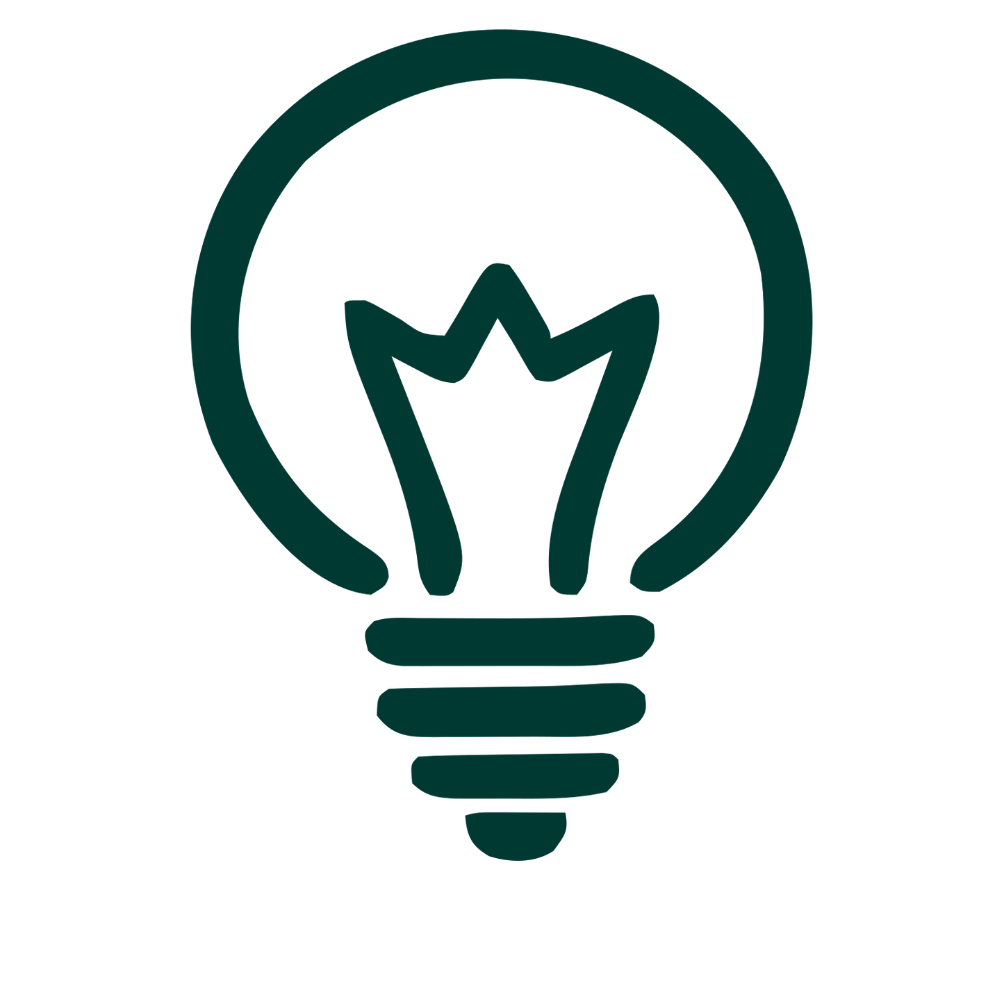 Hand-Drawn Light Bulb Logo #003932