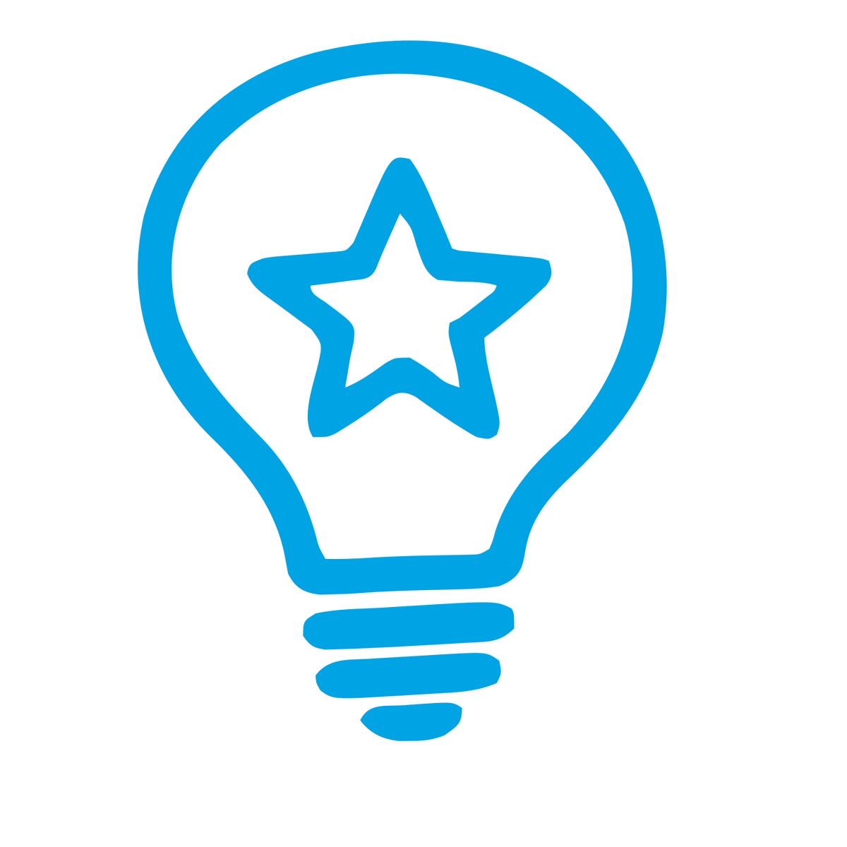 Star Light Bulb Logo #00a3e4