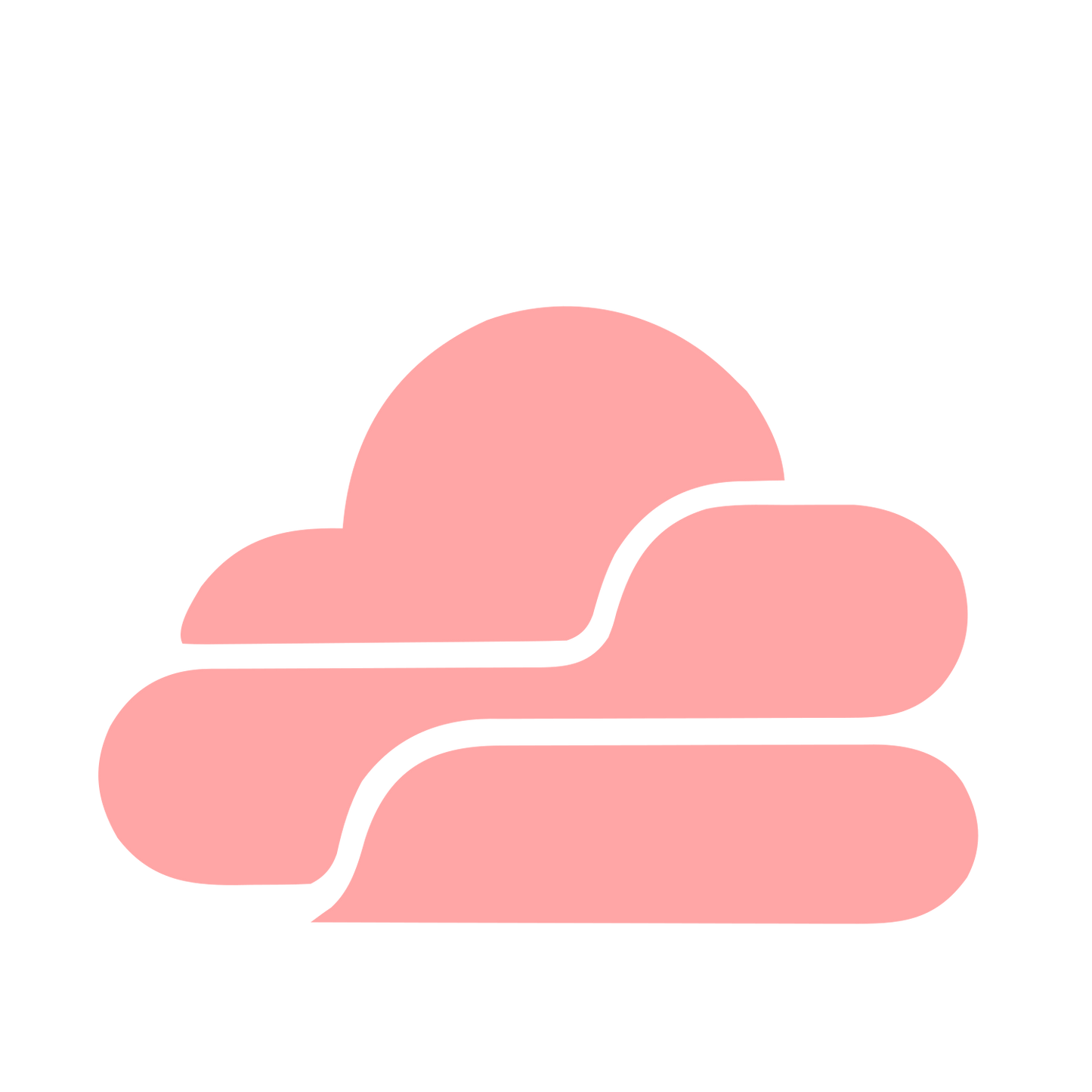 Layered Overlap Cloud Logo #ffa6a6