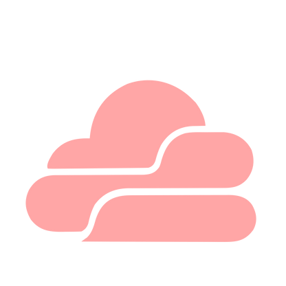 Layered Overlap Cloud Logo #ffa6a6