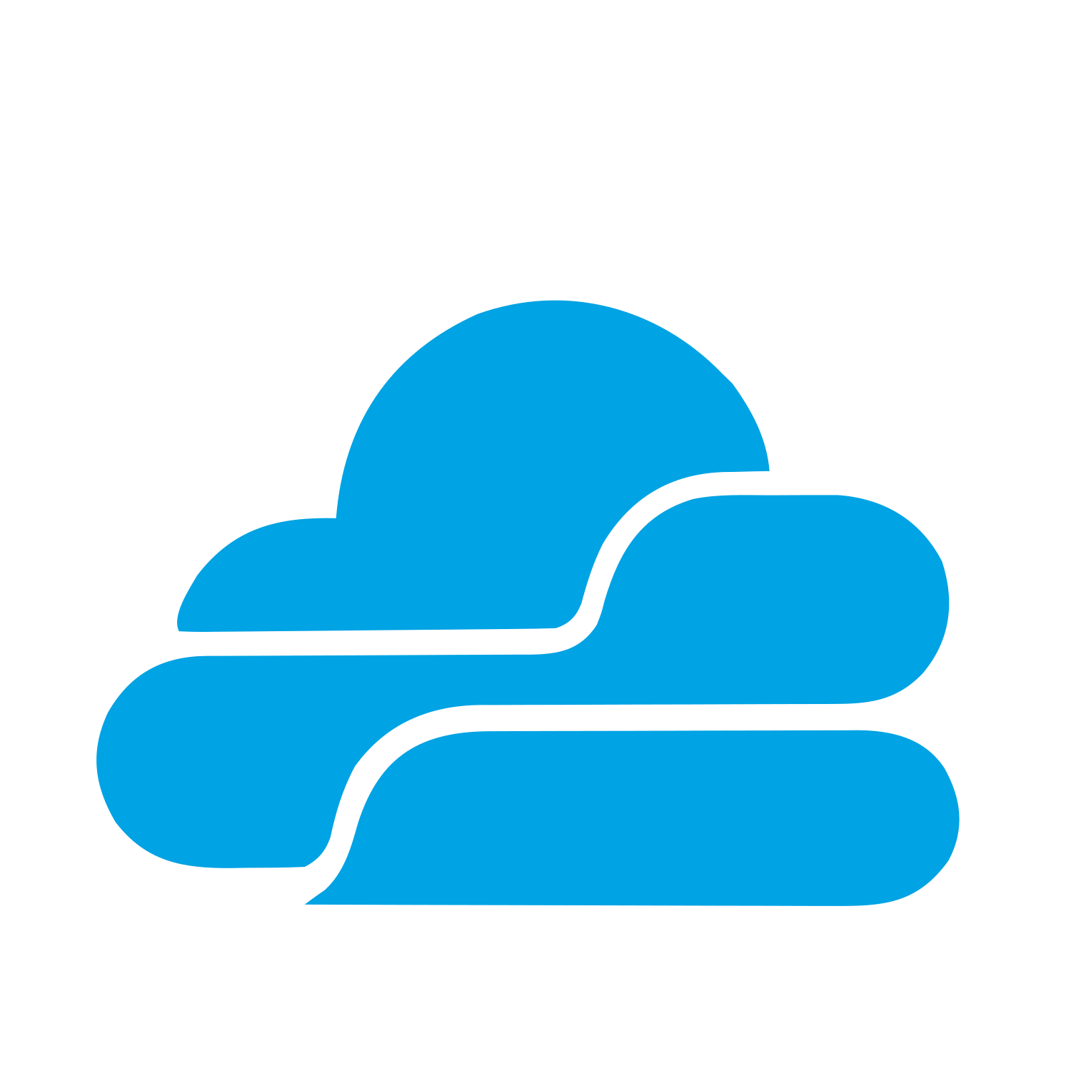 Layered Overlap Cloud Logo #00a3e4