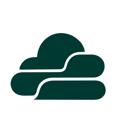 Layered Overlap Cloud Logo #003932