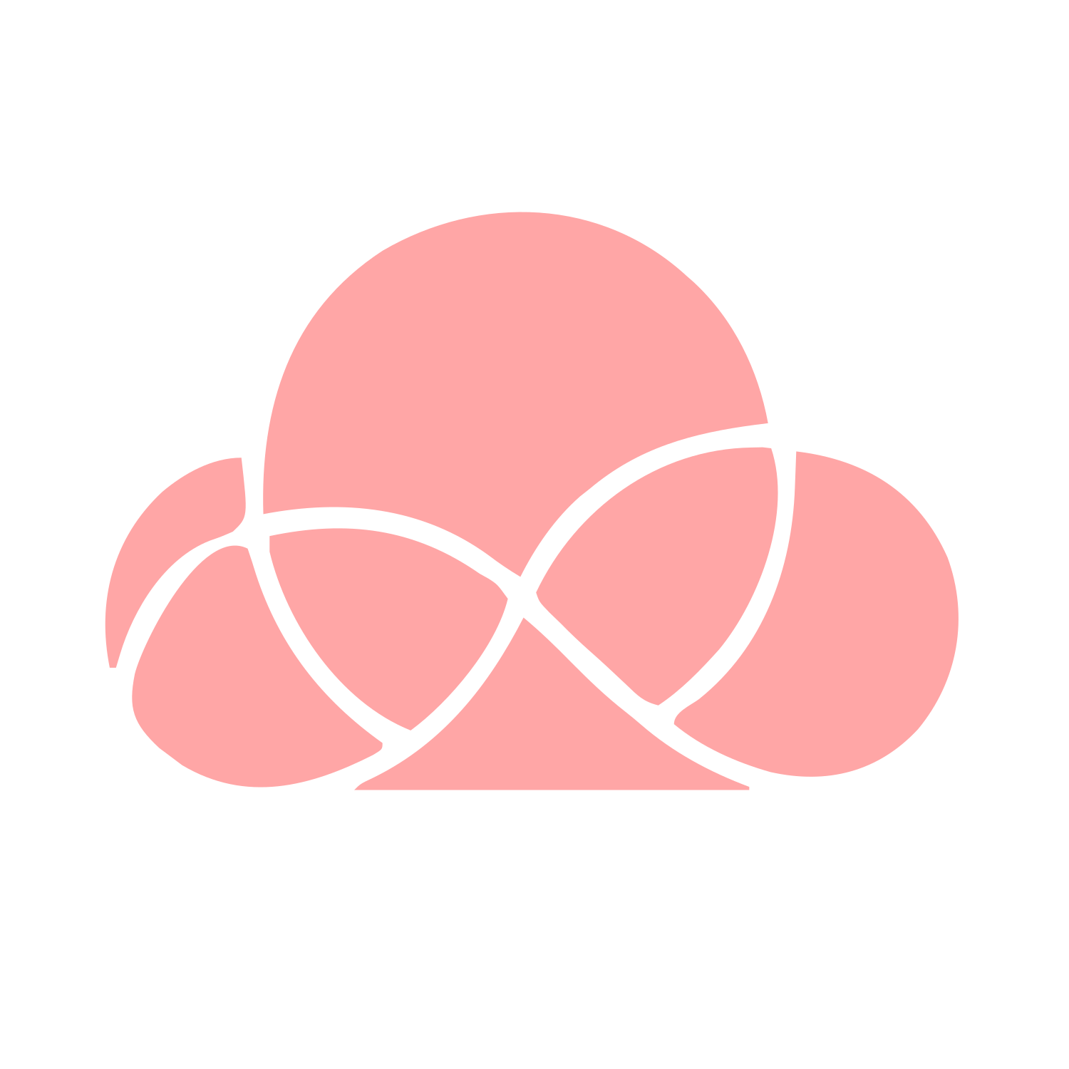 Layered Overlap Cloud Logo #ffa6a6