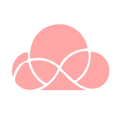 Layered Overlap Cloud Logo #ffa6a6