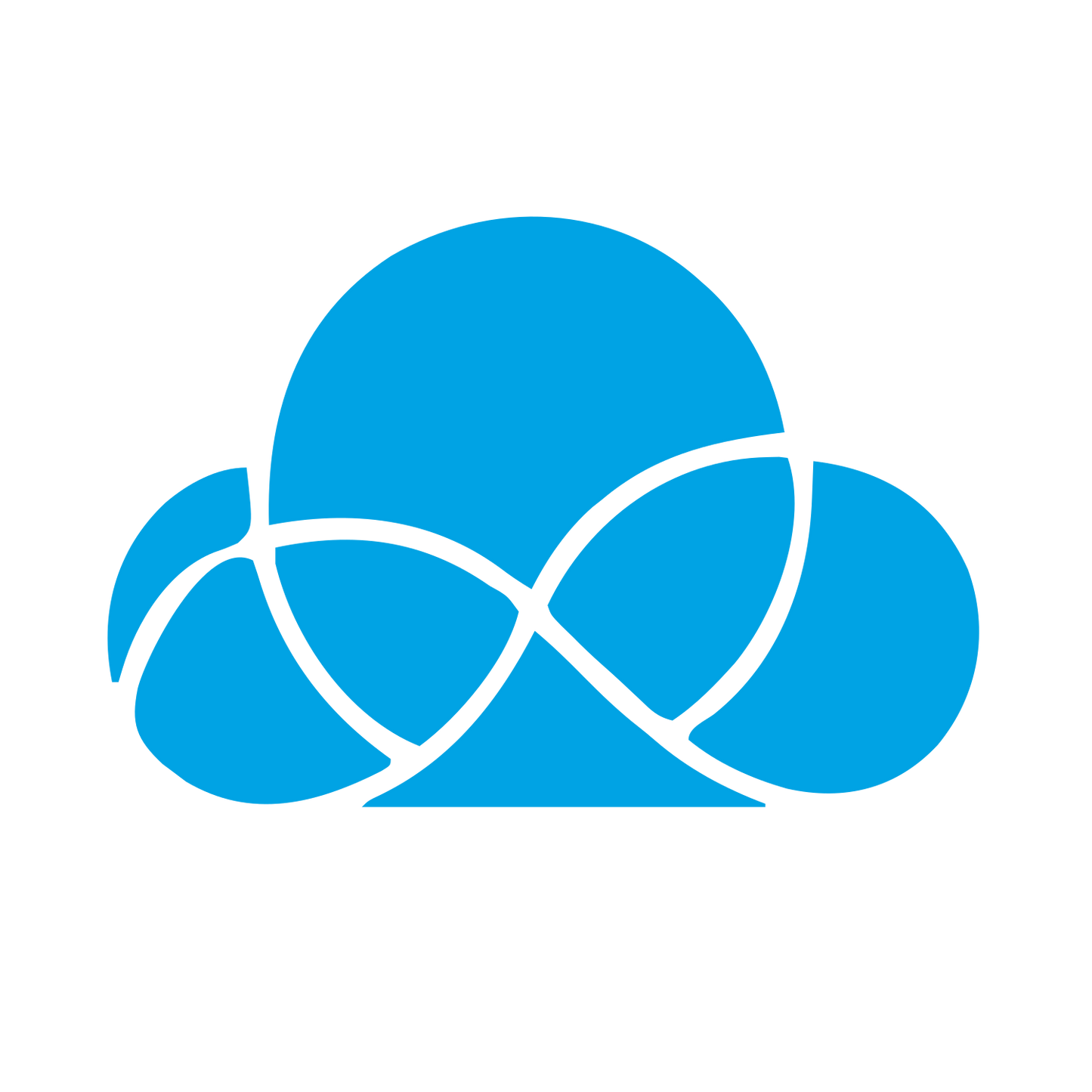 Layered Overlap Cloud Logo #00a3e4