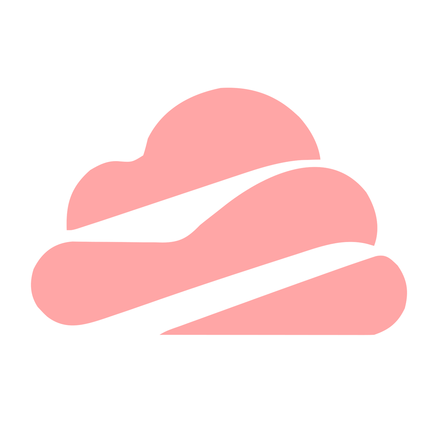 Layered Overlap Cloud Logo #ffa6a6