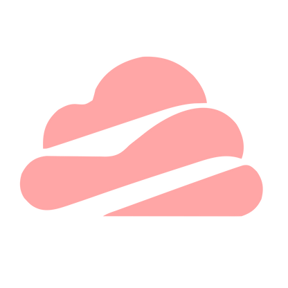 Layered Overlap Cloud Logo #ffa6a6