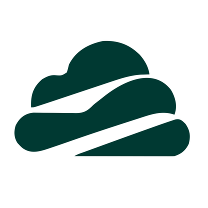 Layered Overlap Cloud Logo #003932