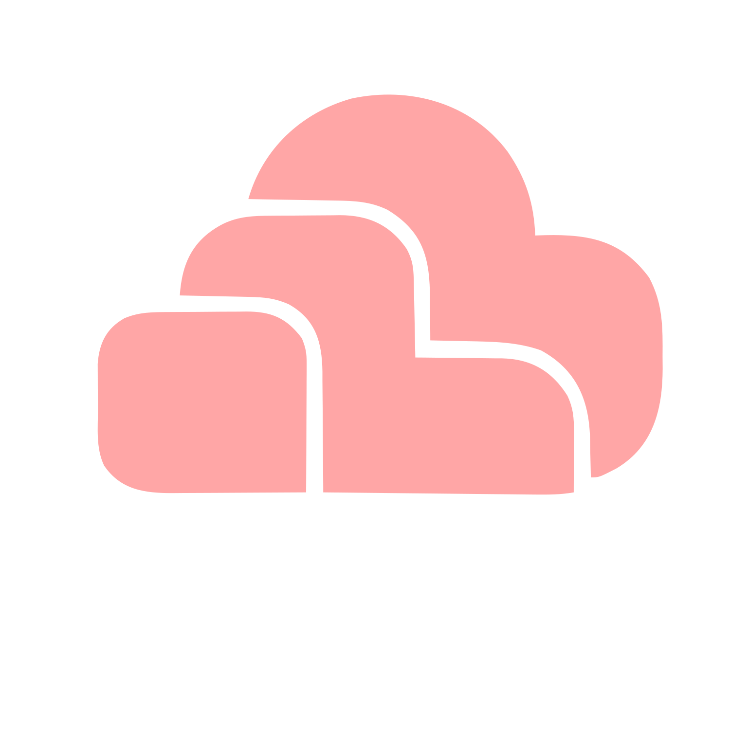 Layered Cloud Stack Logo #ffa6a6
