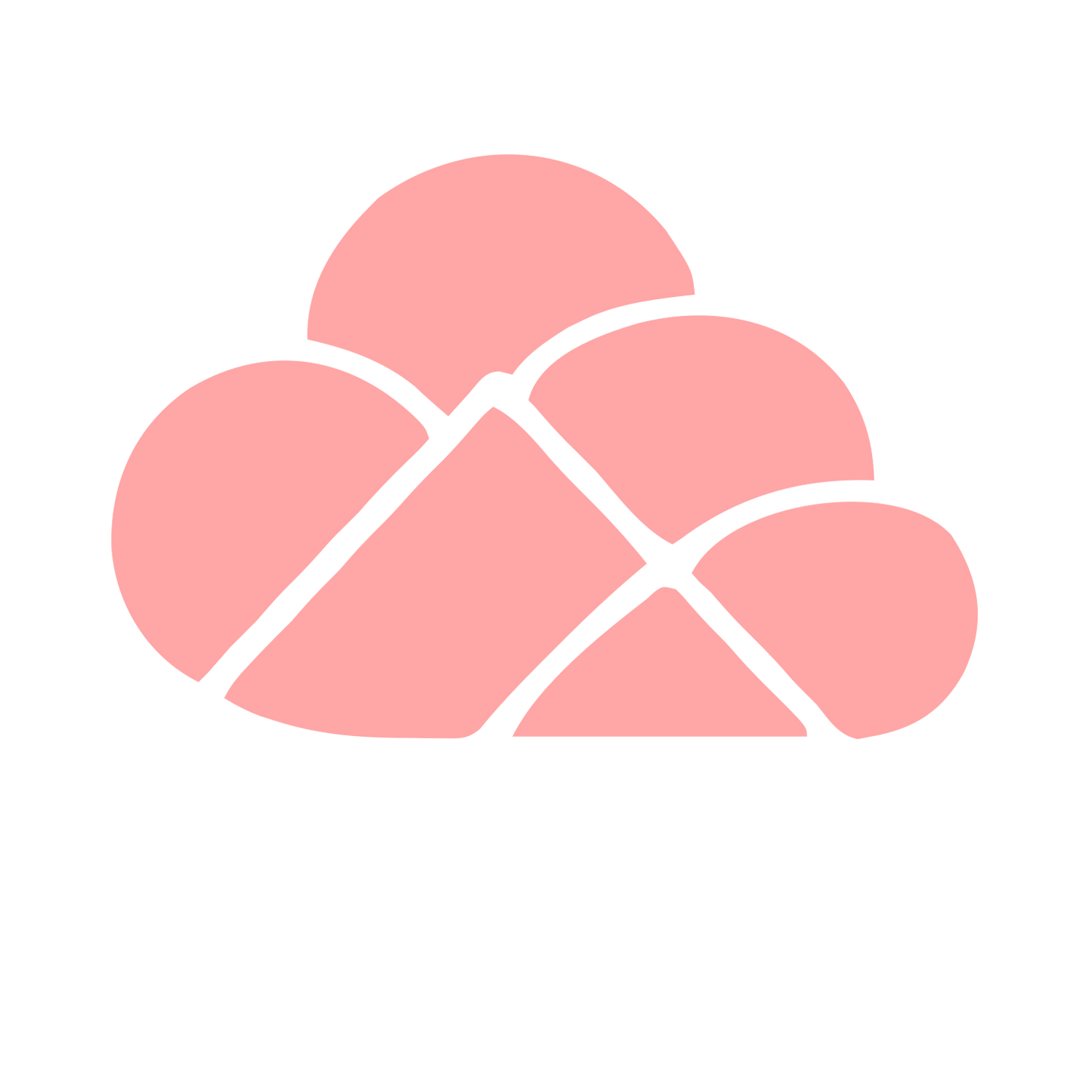 Layered Overlap Cloud Logo #ffa6a6