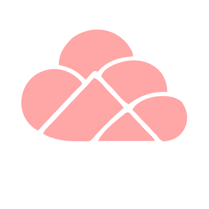 Layered Overlap Cloud Logo #ffa6a6