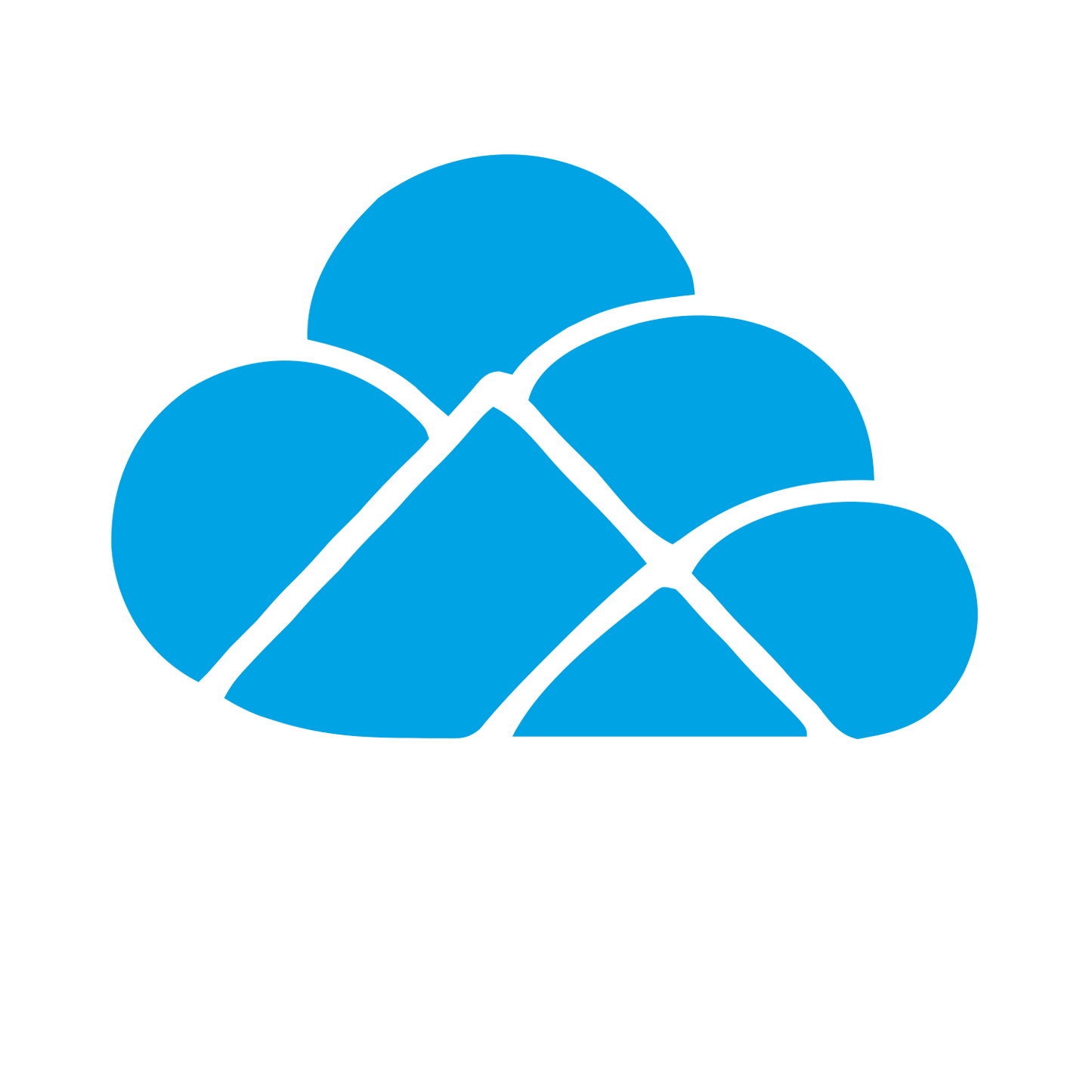 Layered Overlap Cloud Logo #00a3e4