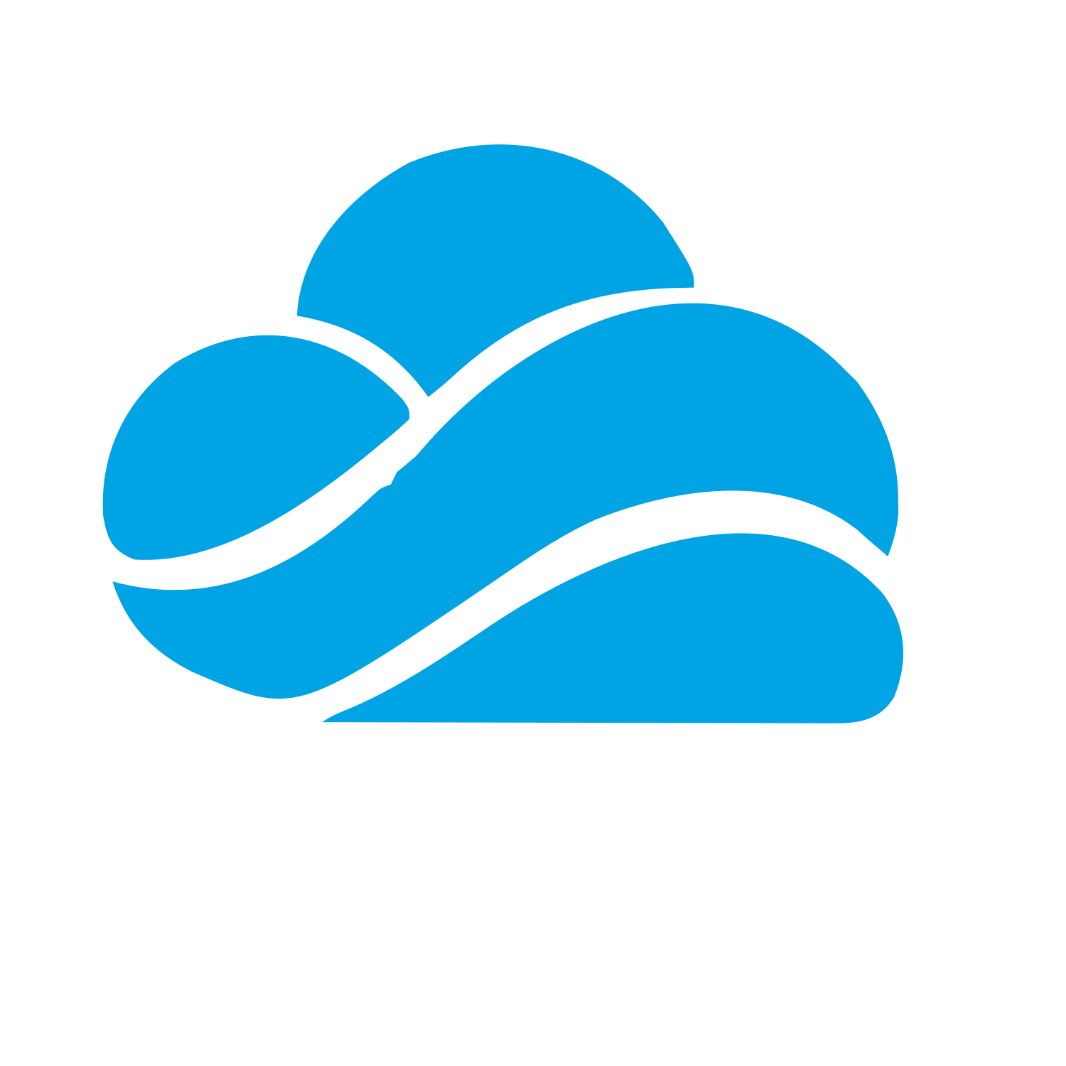 Layered Wave Cloud Logo #00a3e4
