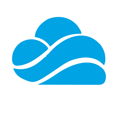 Layered Wave Cloud Logo #00a3e4