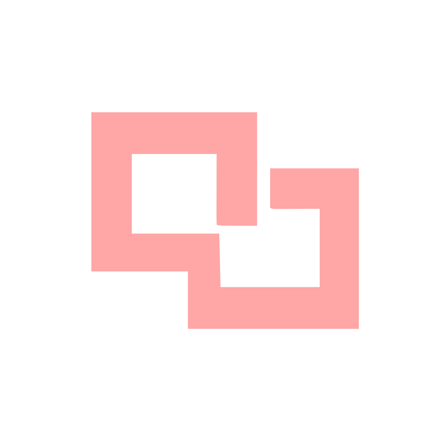 Linked Squares Chain Logo #ffa6a6