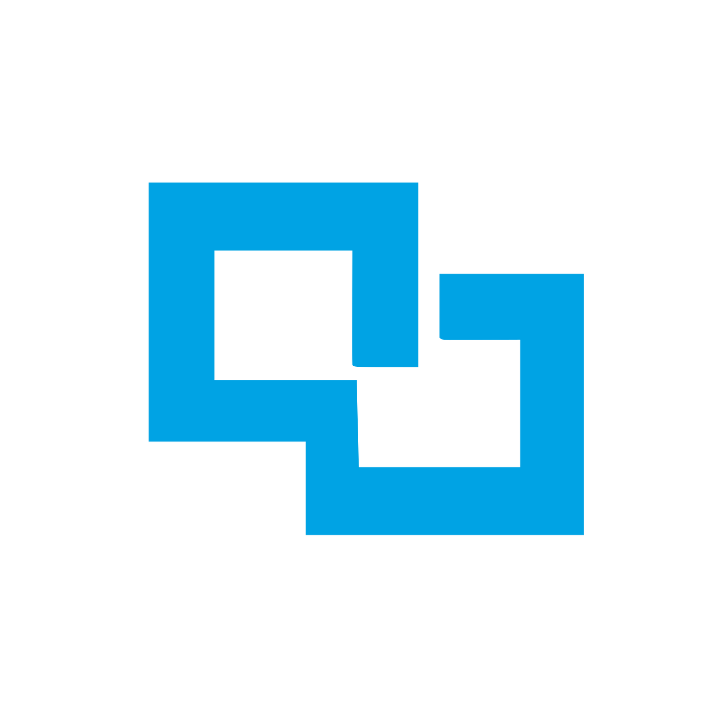 Linked Squares Chain Logo #00a3e4