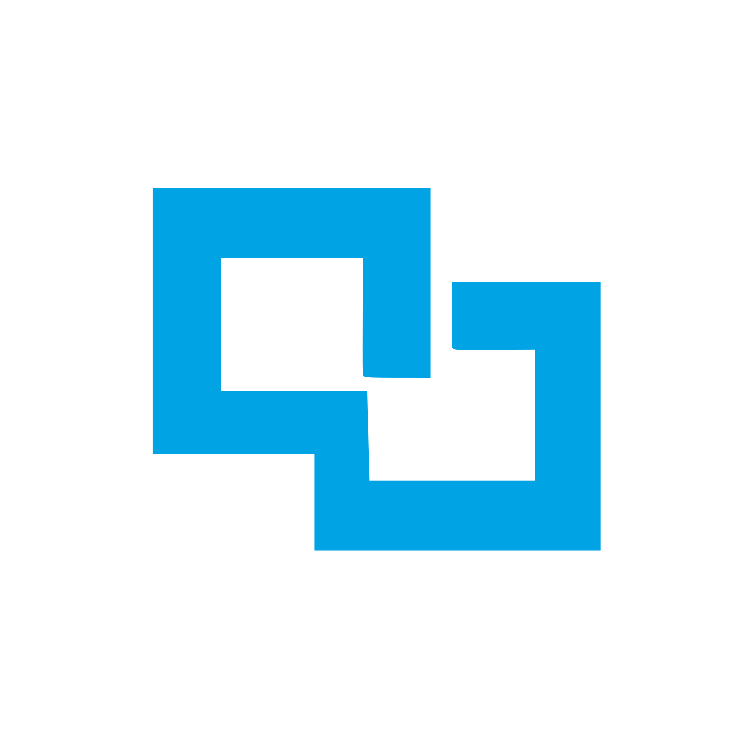 Linked Squares Chain Logo #00a3e4