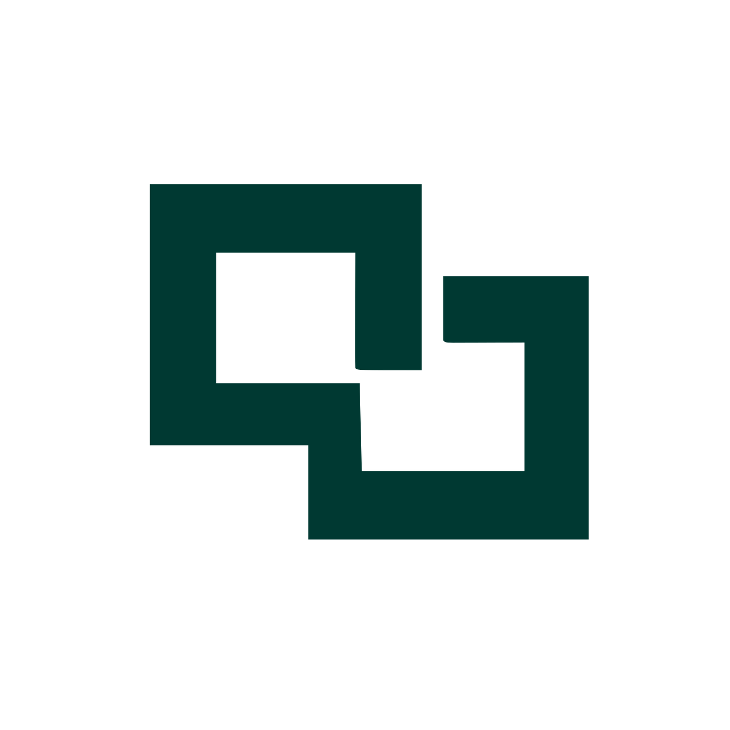 Linked Squares Chain Logo #003932