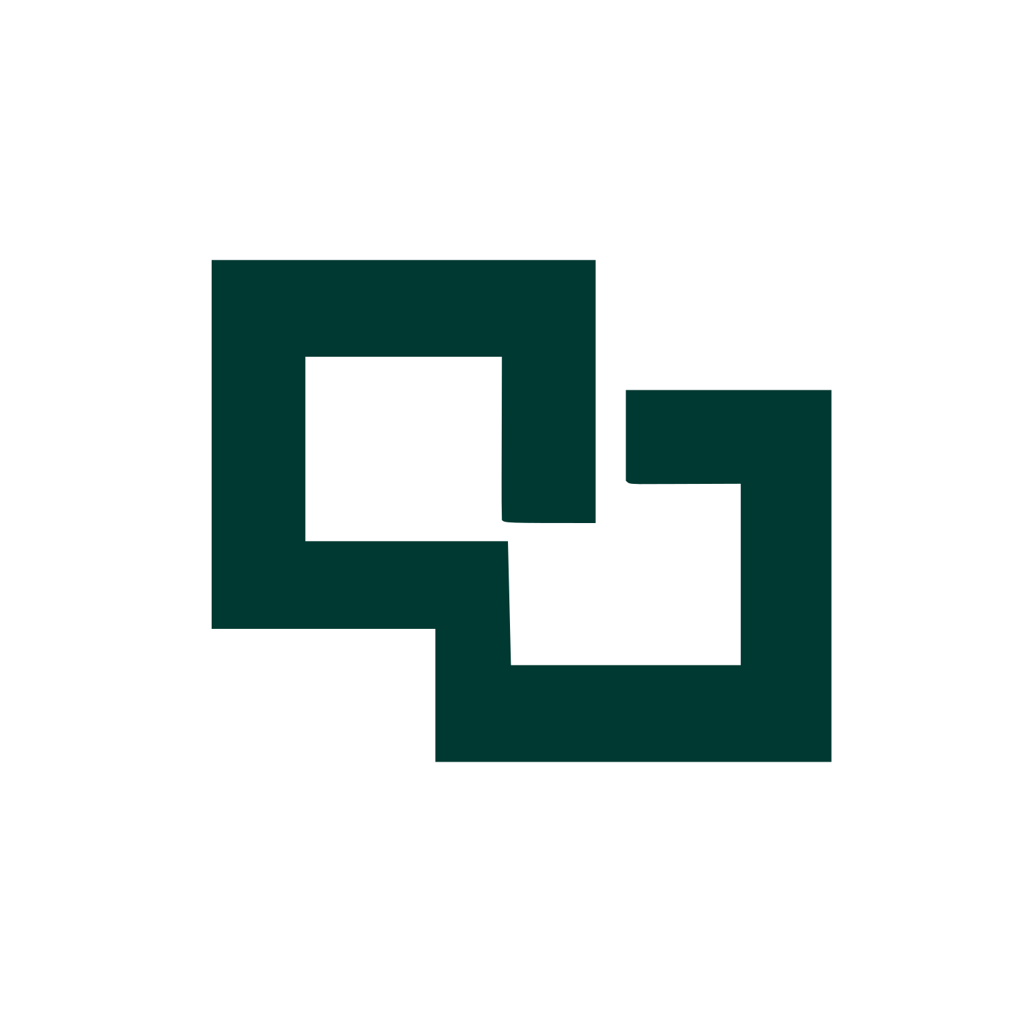 Linked Squares Chain Logo #003932