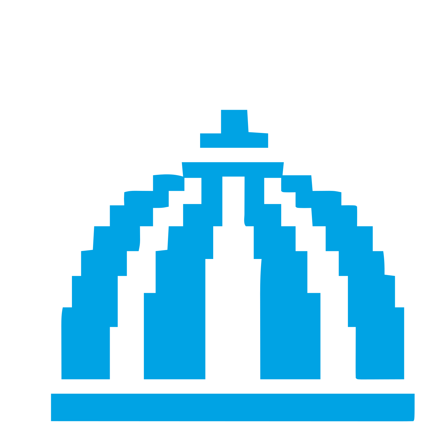 Pixel Dome Architecture Logo #00a3e4