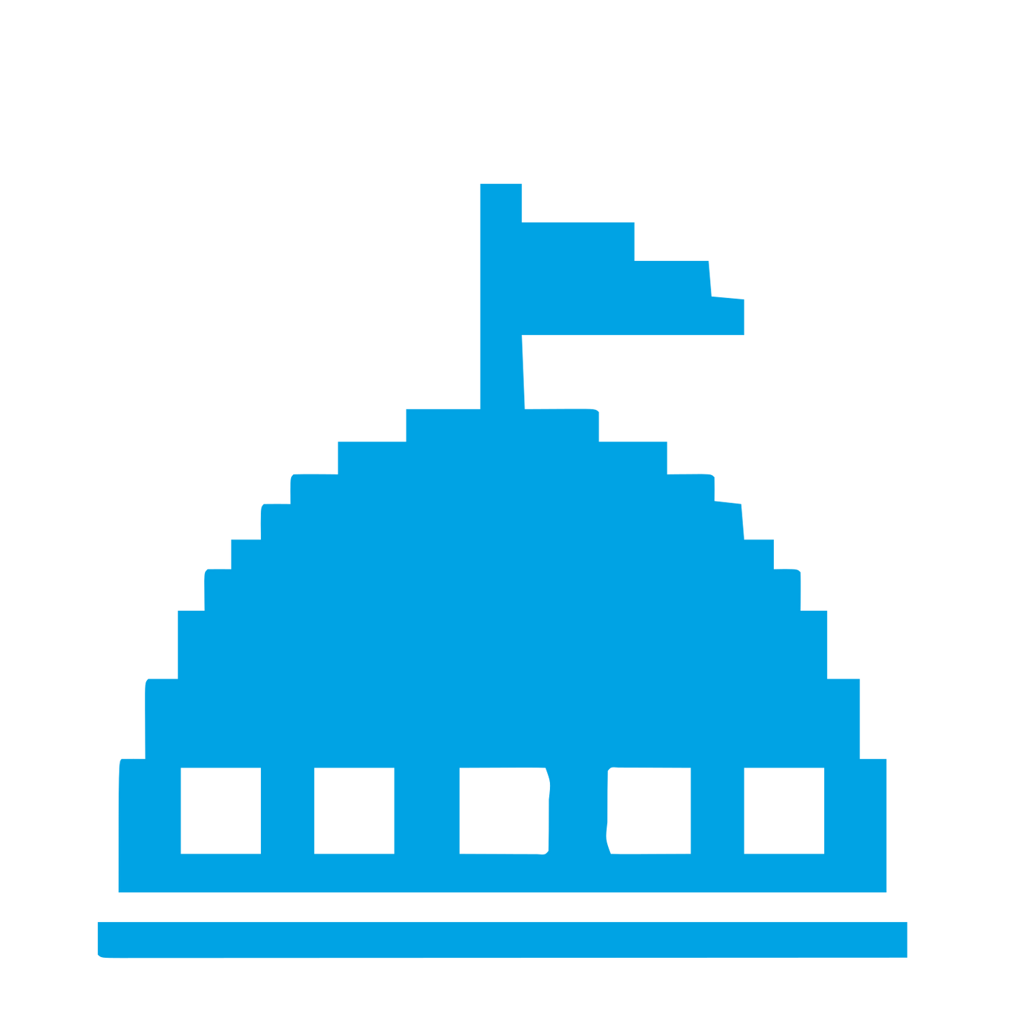Pixel Dome Flag Logo #00a3e4