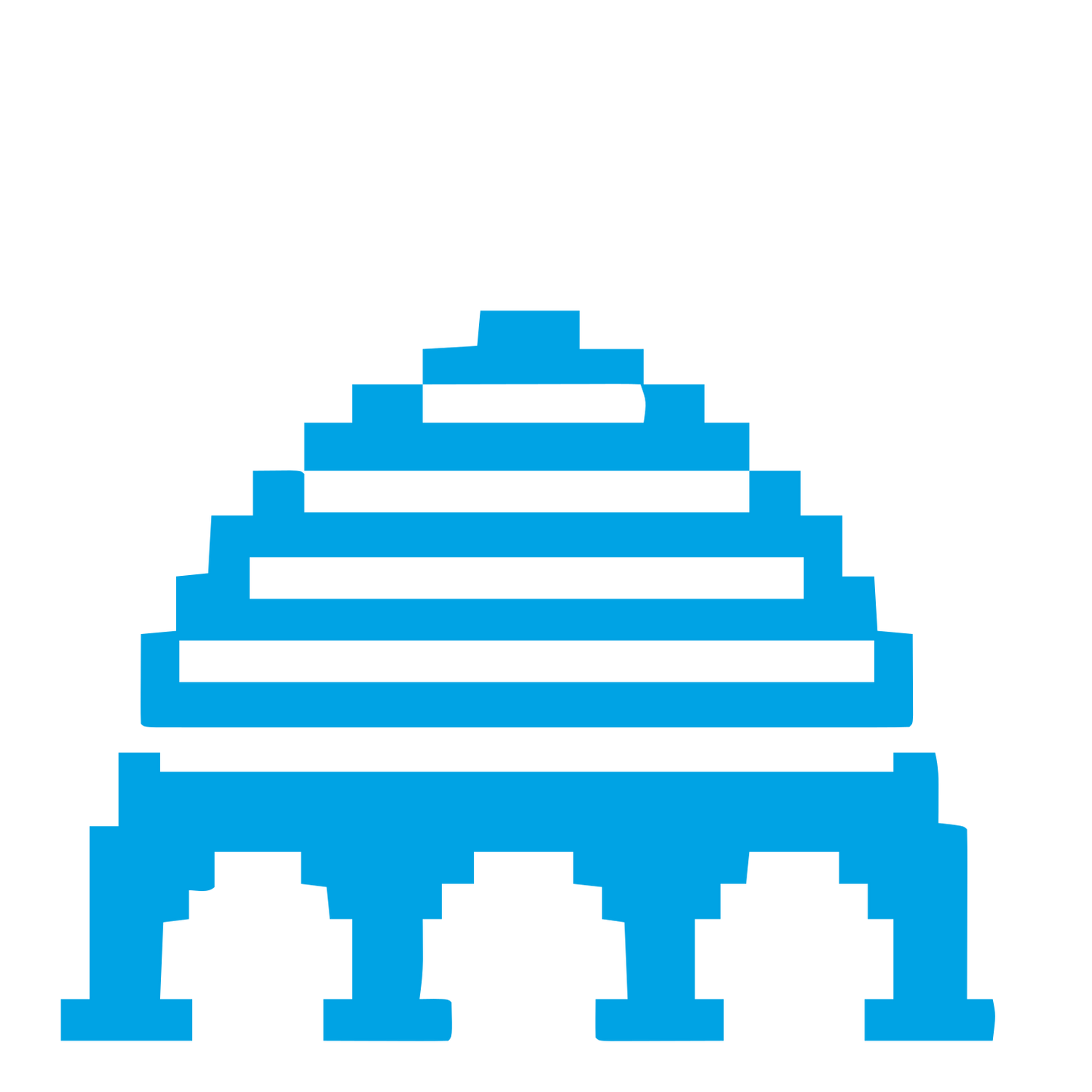 Pixel Dome Arch Logo #00a3e4