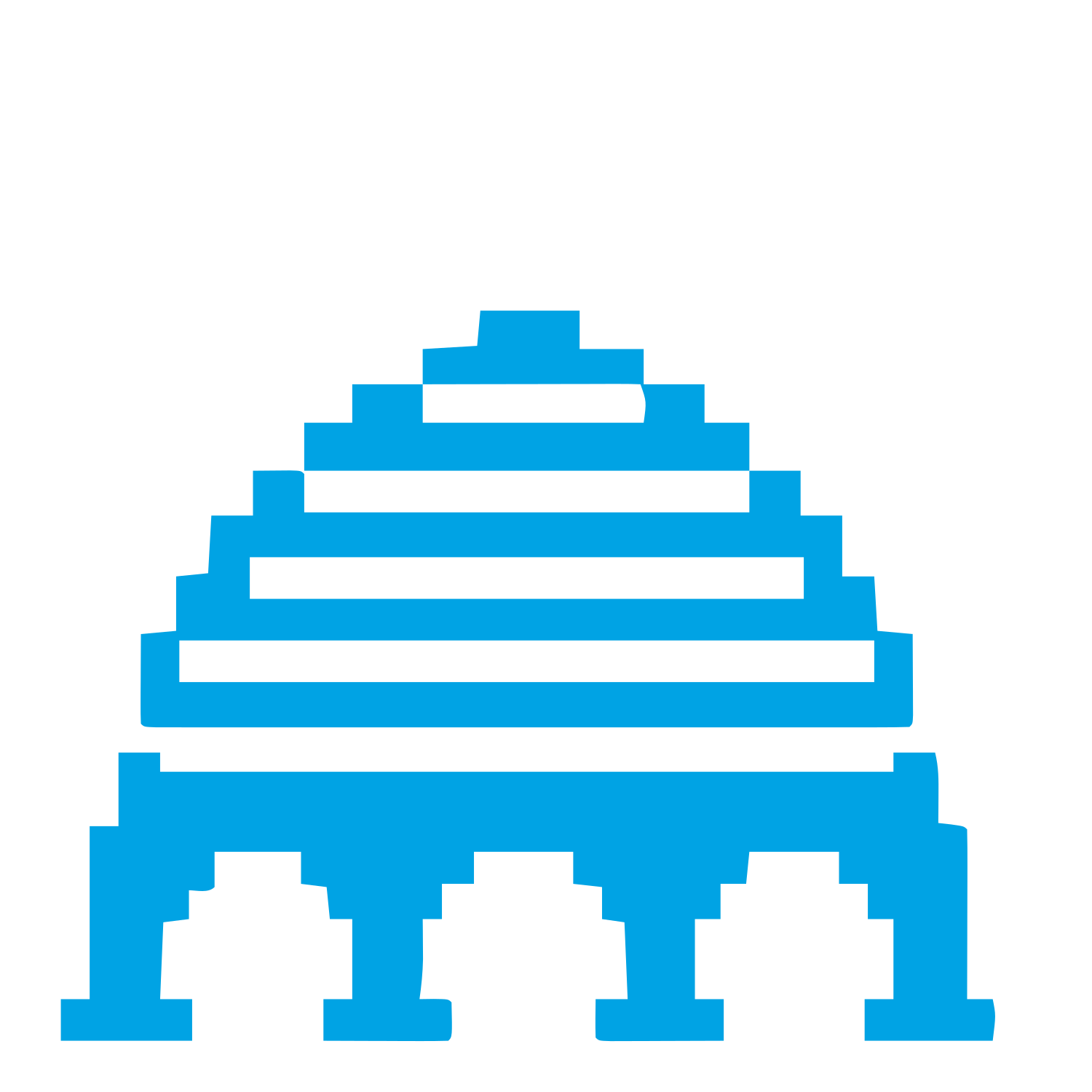 Pixel Dome Arch Logo #00a3e4