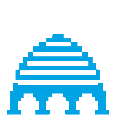 Pixel Dome Arch Logo #00a3e4