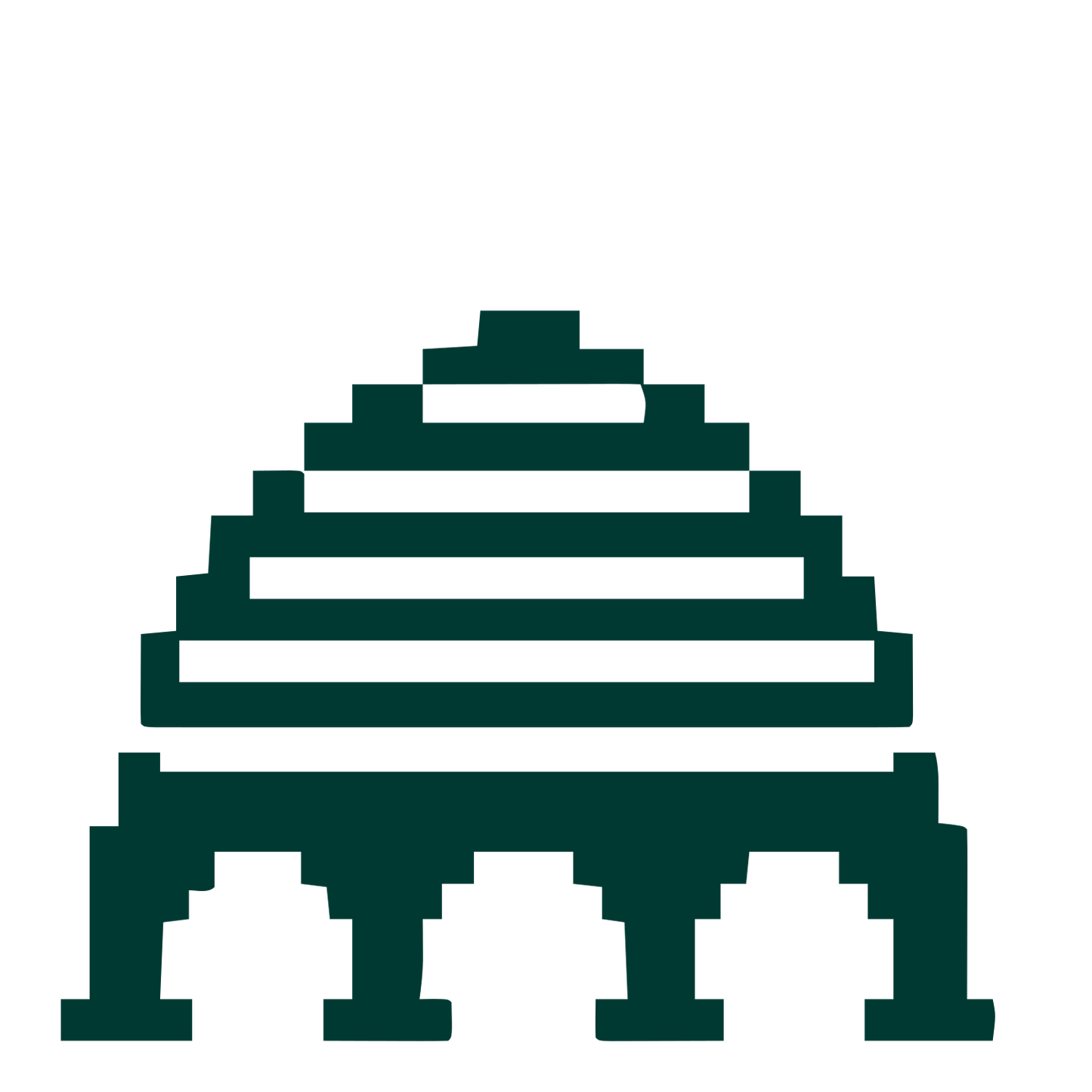 Pixel Dome Arch Logo #003932