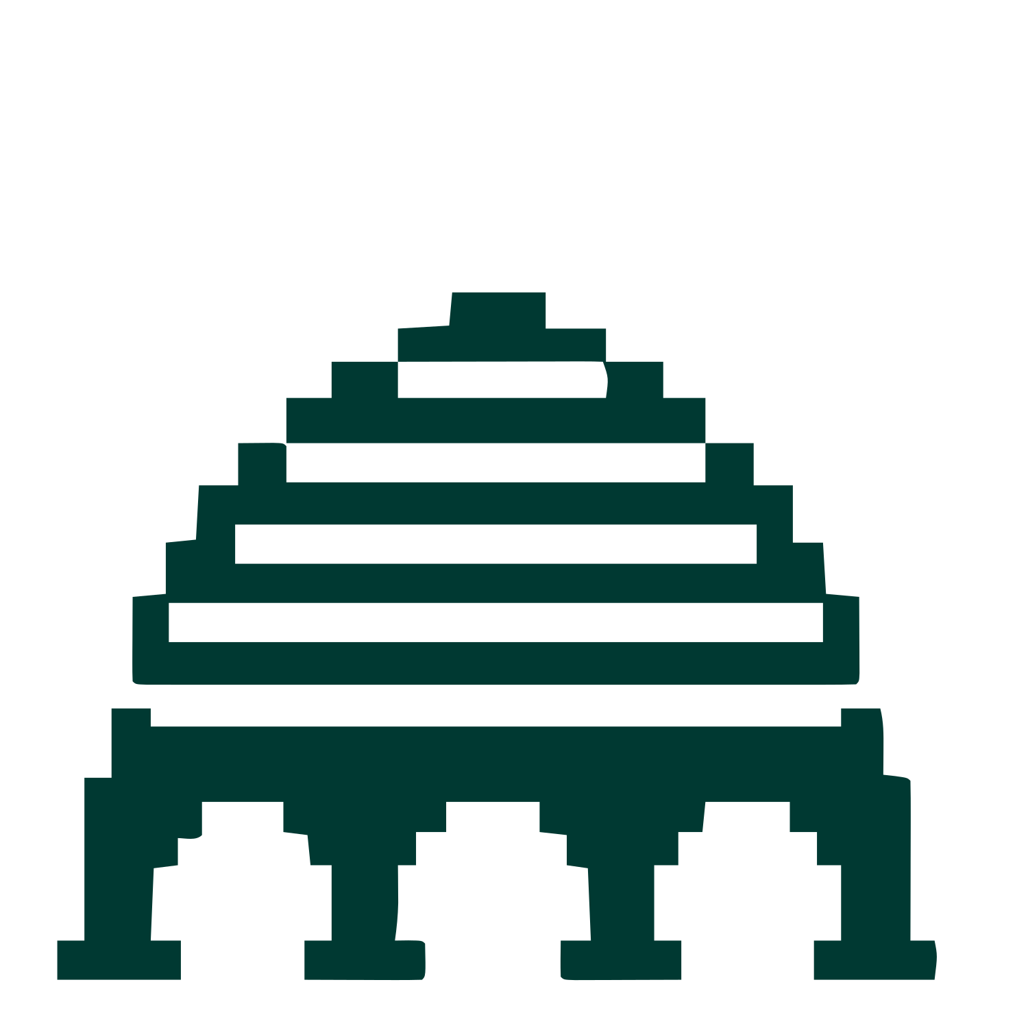 Pixel Dome Arch Logo #003932