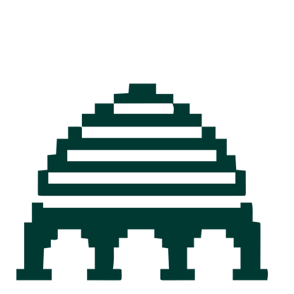 Pixel Dome Arch Logo #003932