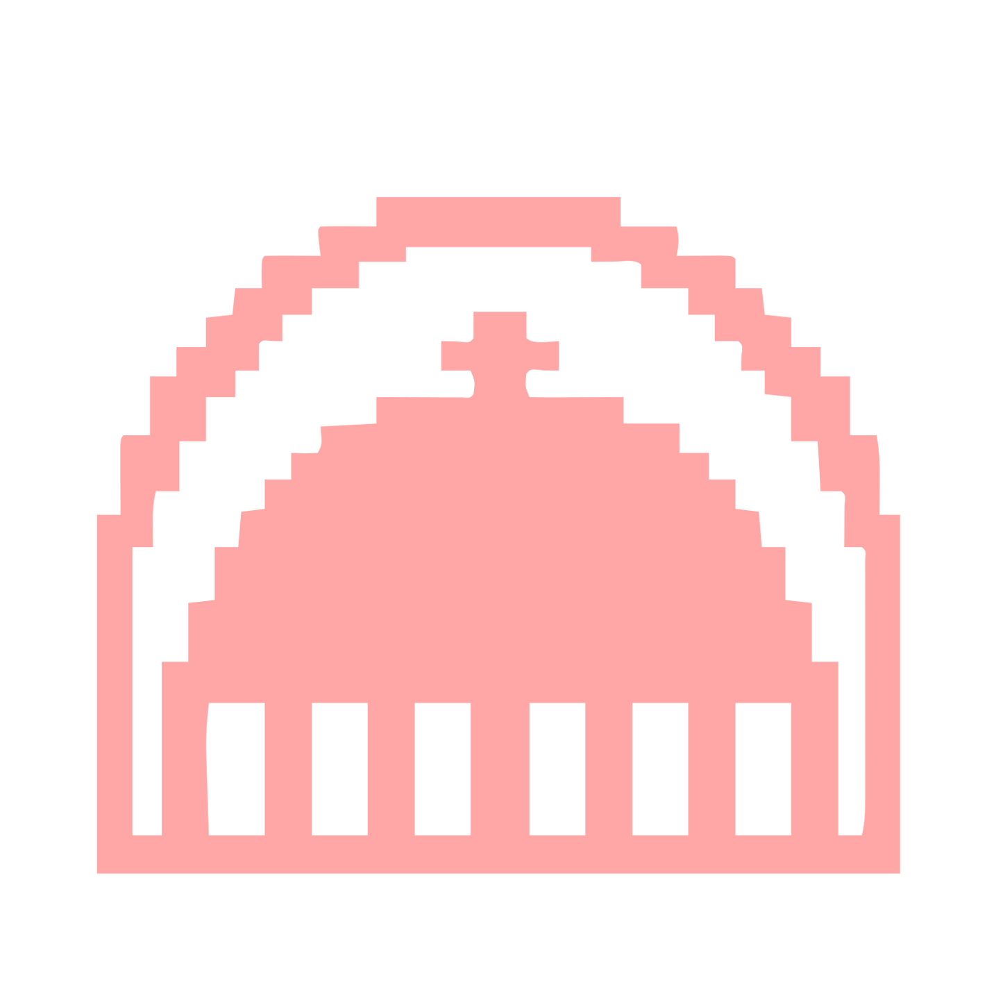 Pixel Dome Building Logo #ffa6a6