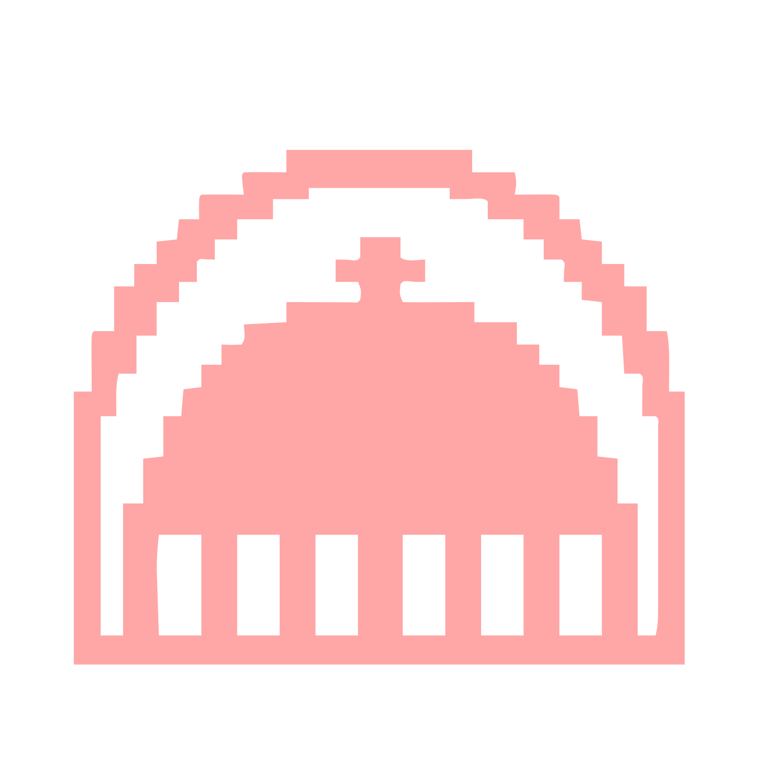 Pixel Dome Building Logo #ffa6a6