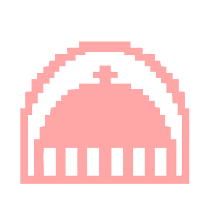 Pixel Dome Building Logo #ffa6a6