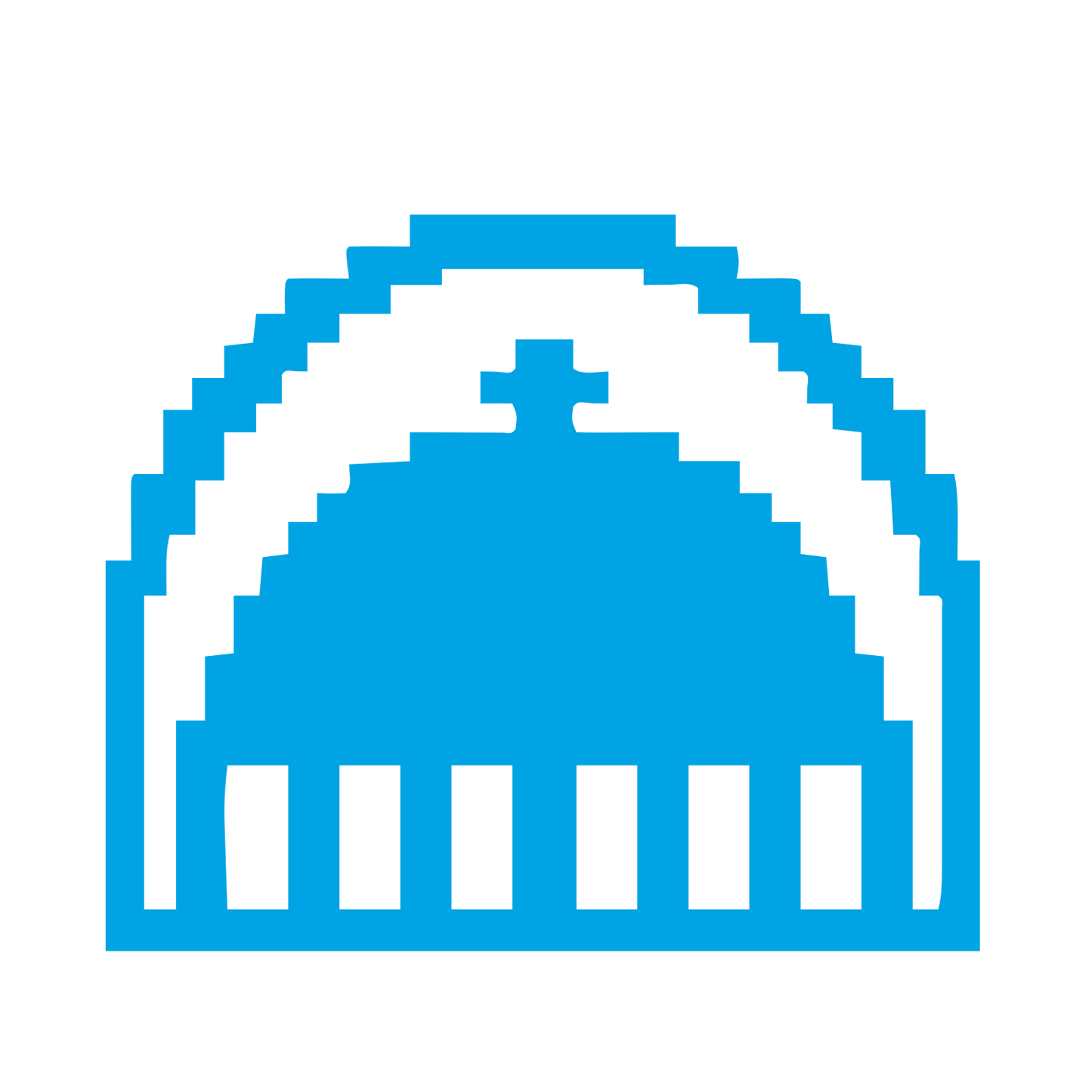 Pixel Dome Building Logo #00a3e4
