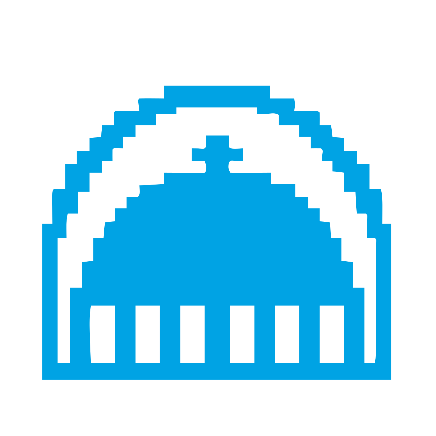 Pixel Dome Building Logo #00a3e4
